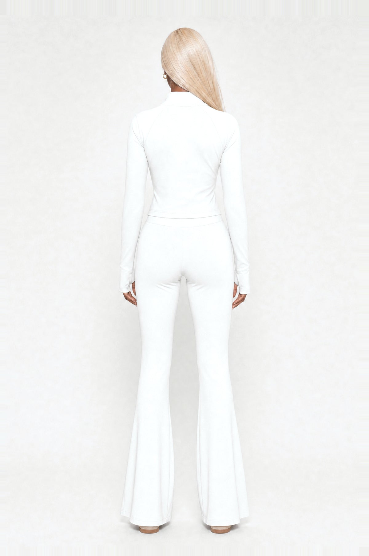 Peckham Flare Two-Piece Set in White, back view