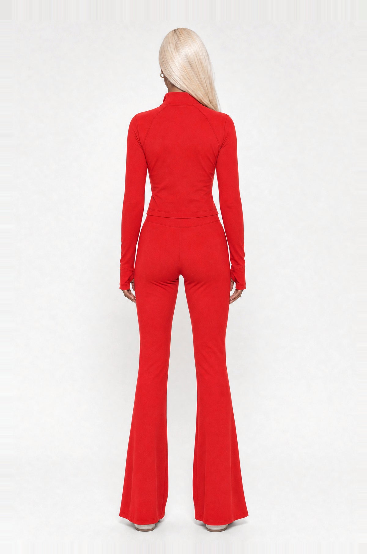 Peckham Flare Two-Piece Set in Red, back view