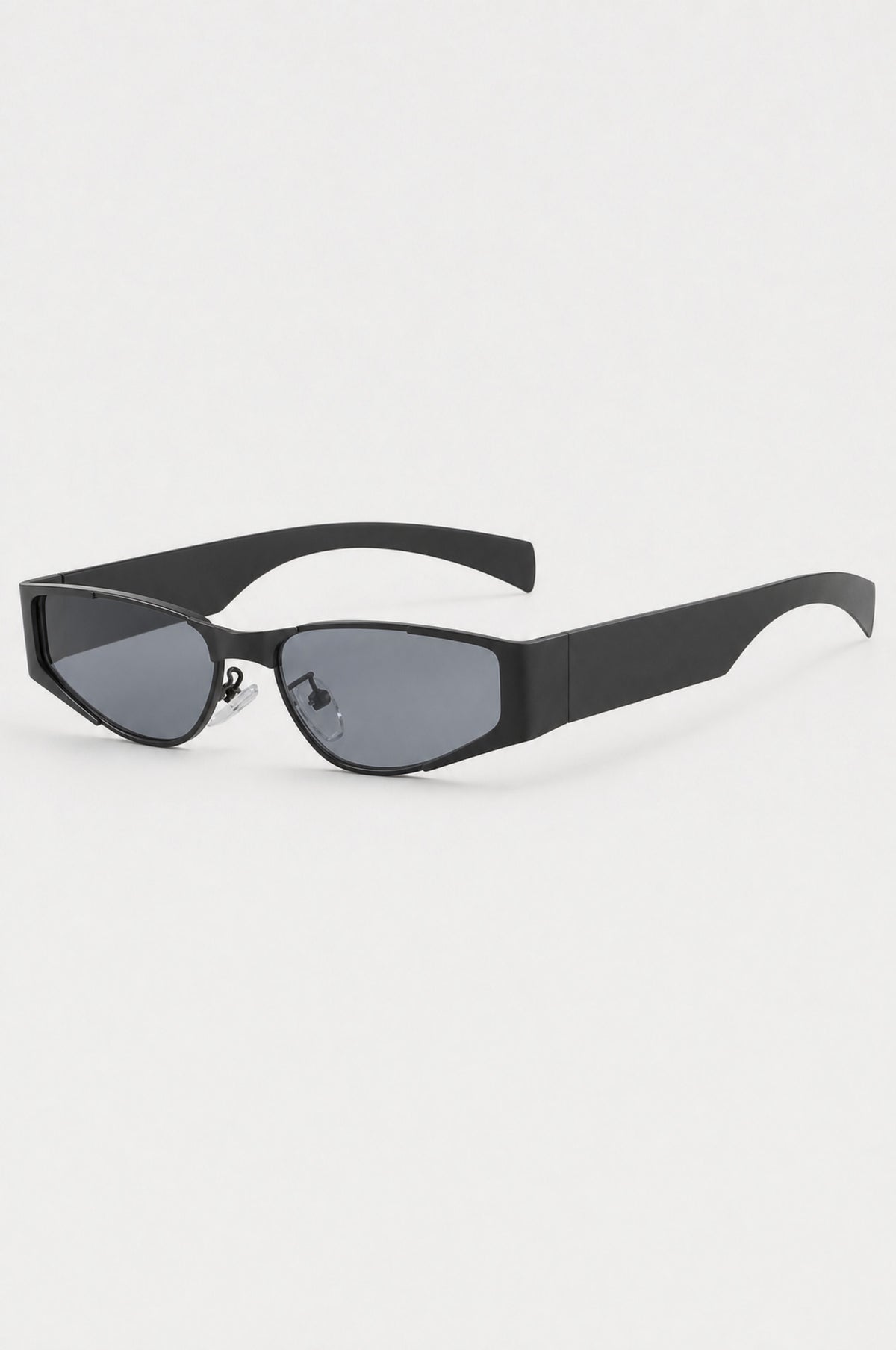 The Putney Wrap Sunglasses in Black, three-quarter