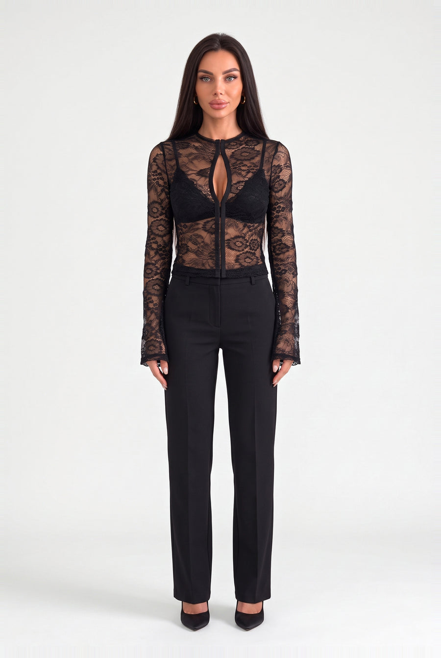 The Strand Lace Keyhole Top