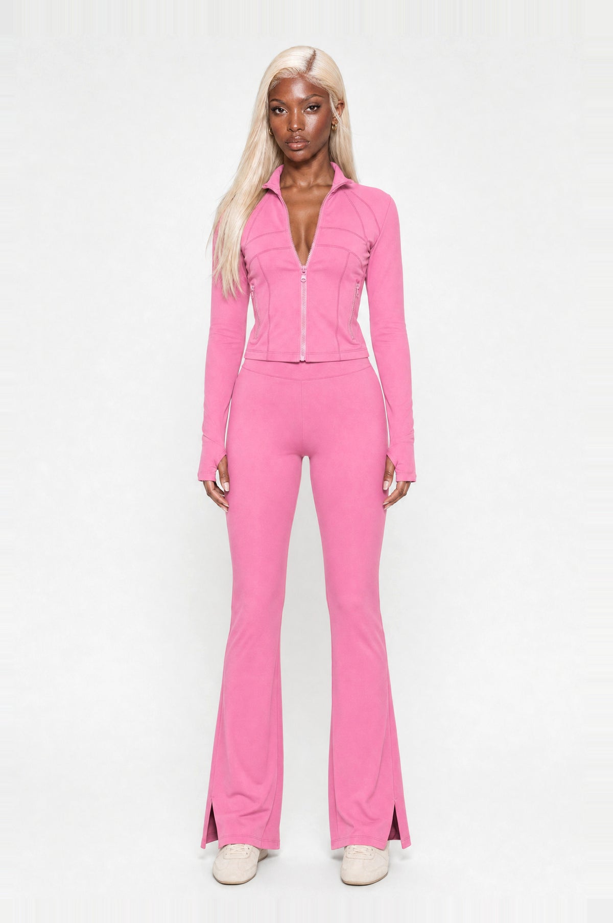 Peckham Flare Two-Piece Set in Pink, front view