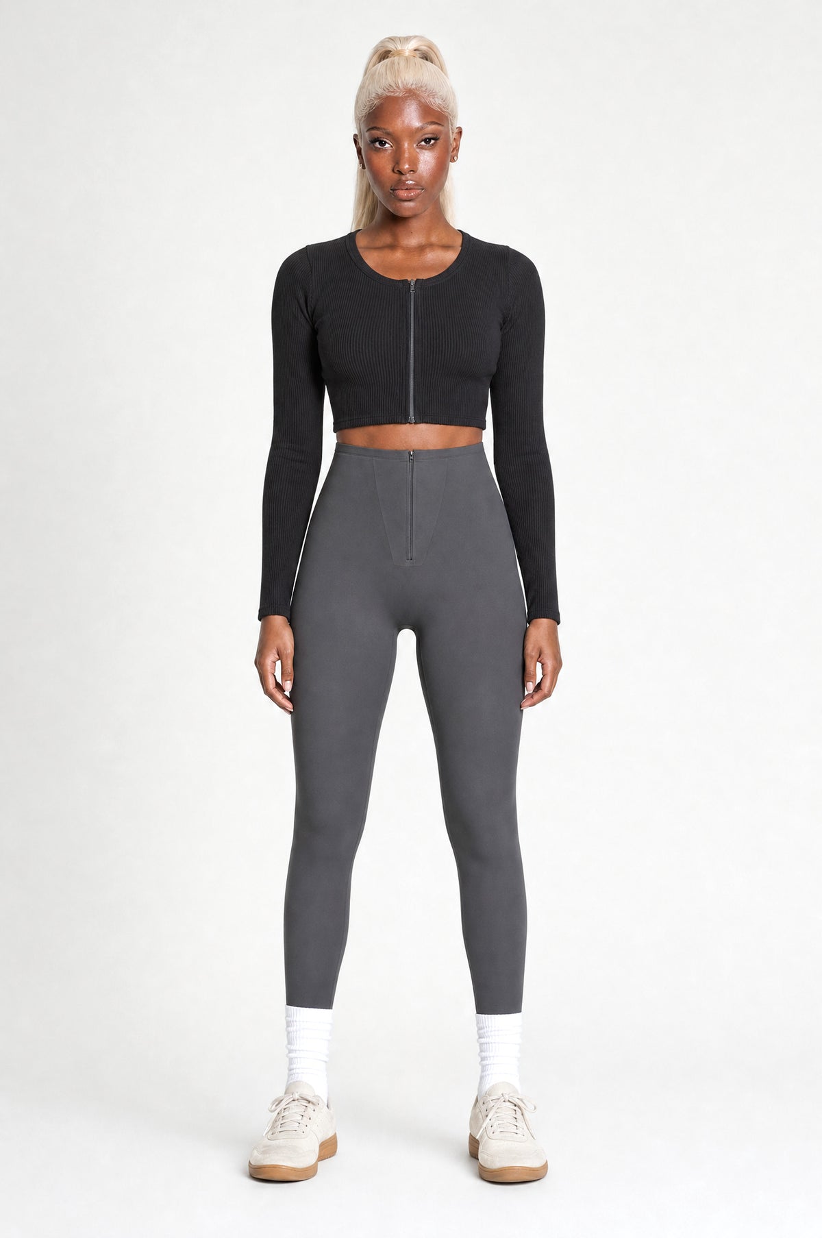 The Regent Tummy-Control Leggings in Grey, front