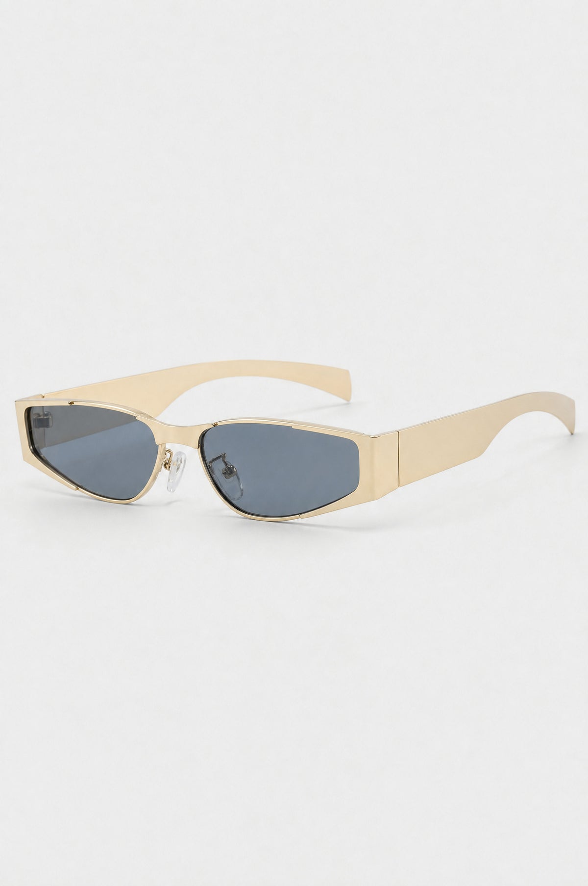 The Putney Wrap Sunglasses in Gold, three-quarter