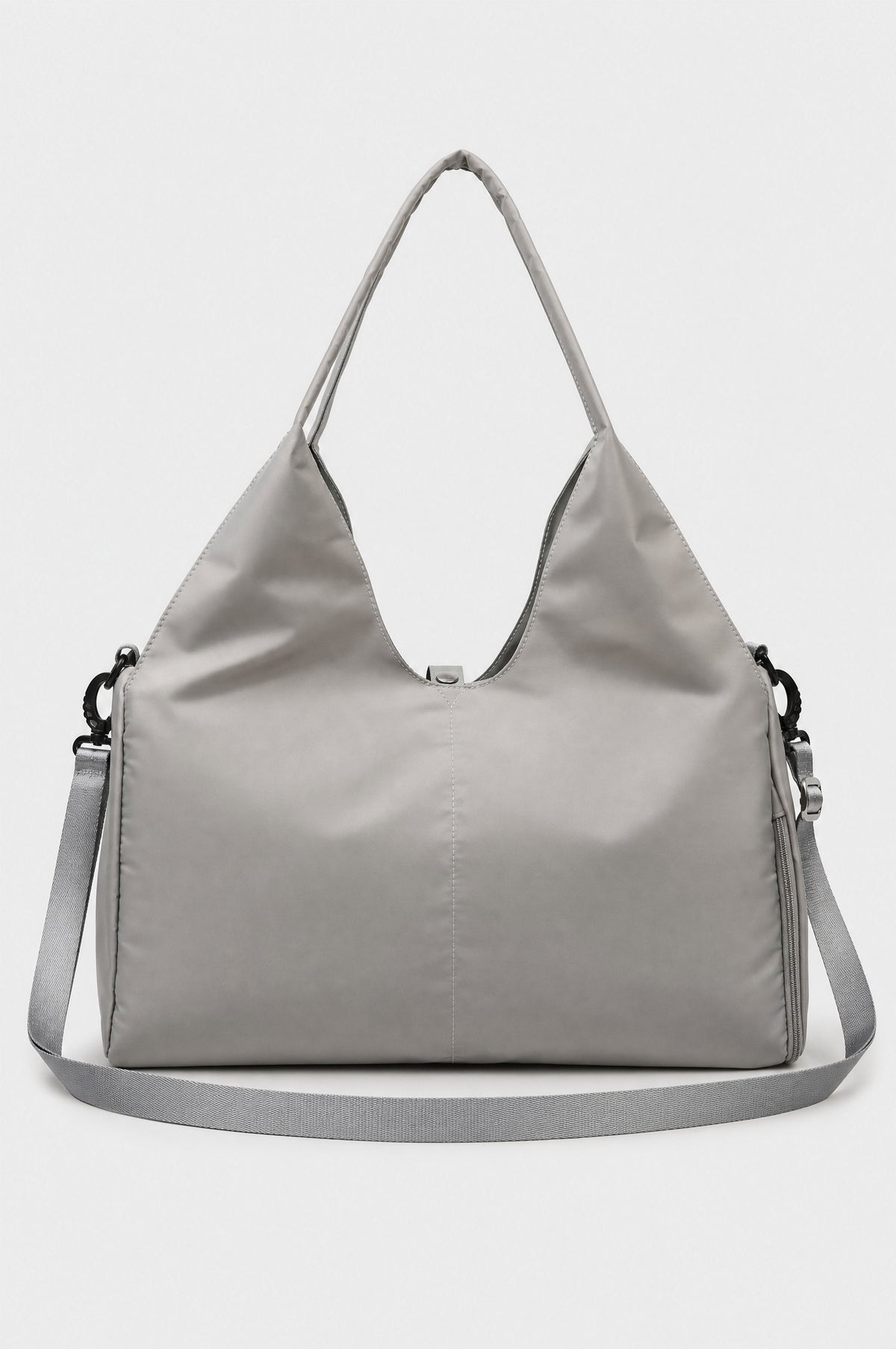 The Greenwich Travel Bag in Grey, bag alone with shoulder strap