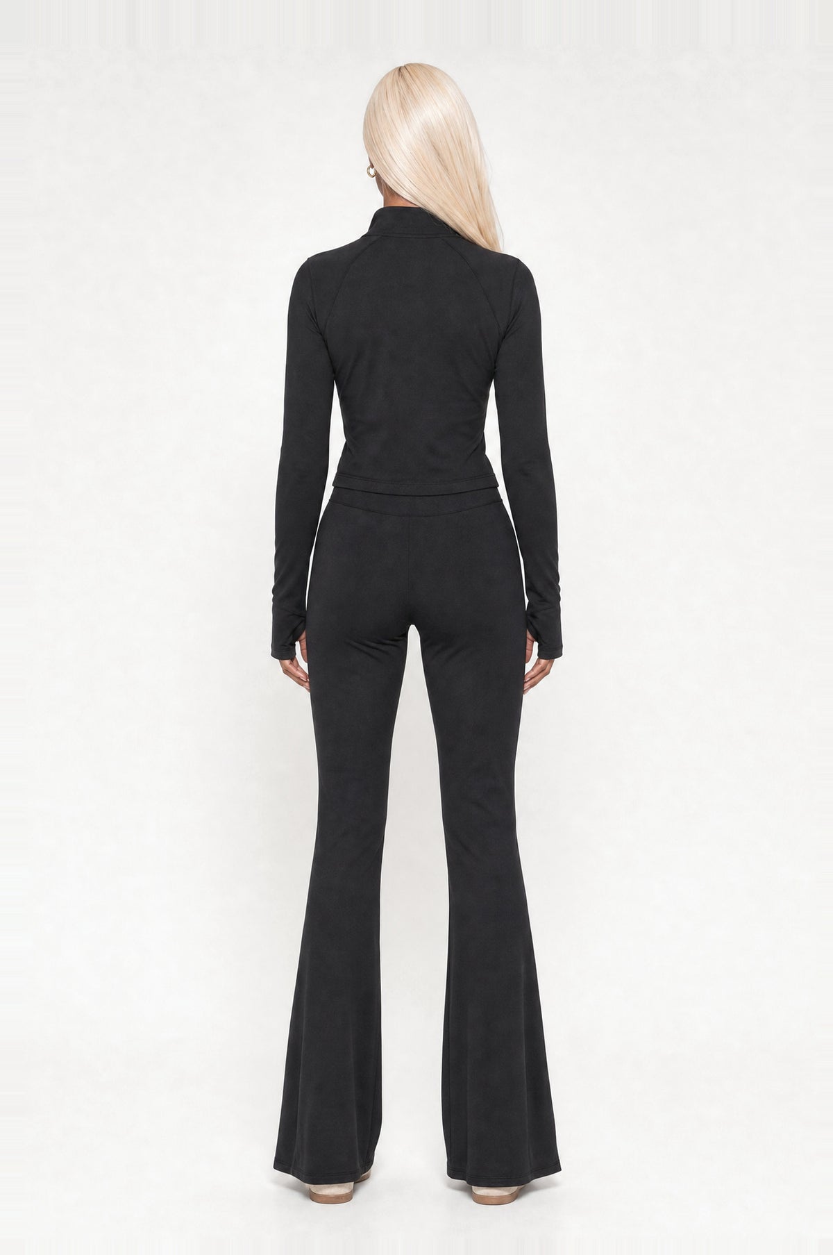 Peckham Flare Two-Piece Set in Black, back view