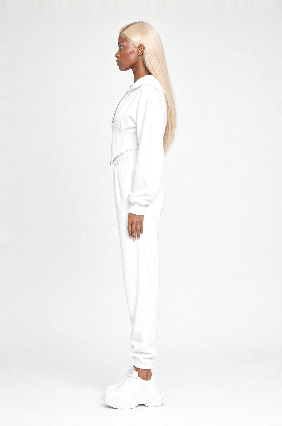 Battersea Lounge Set in White, side profile
