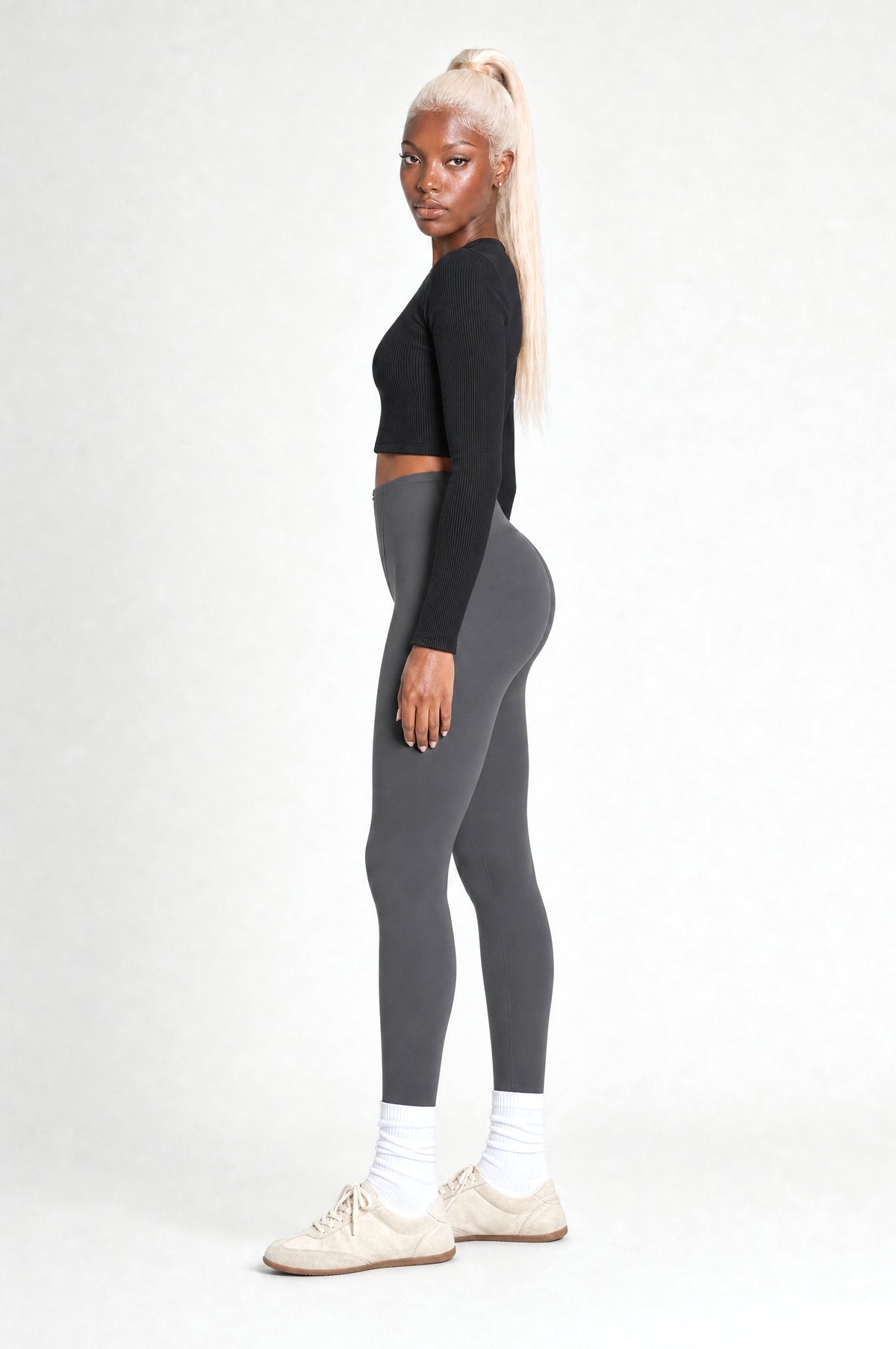 The Regent Tummy-Control Leggings in Grey, side