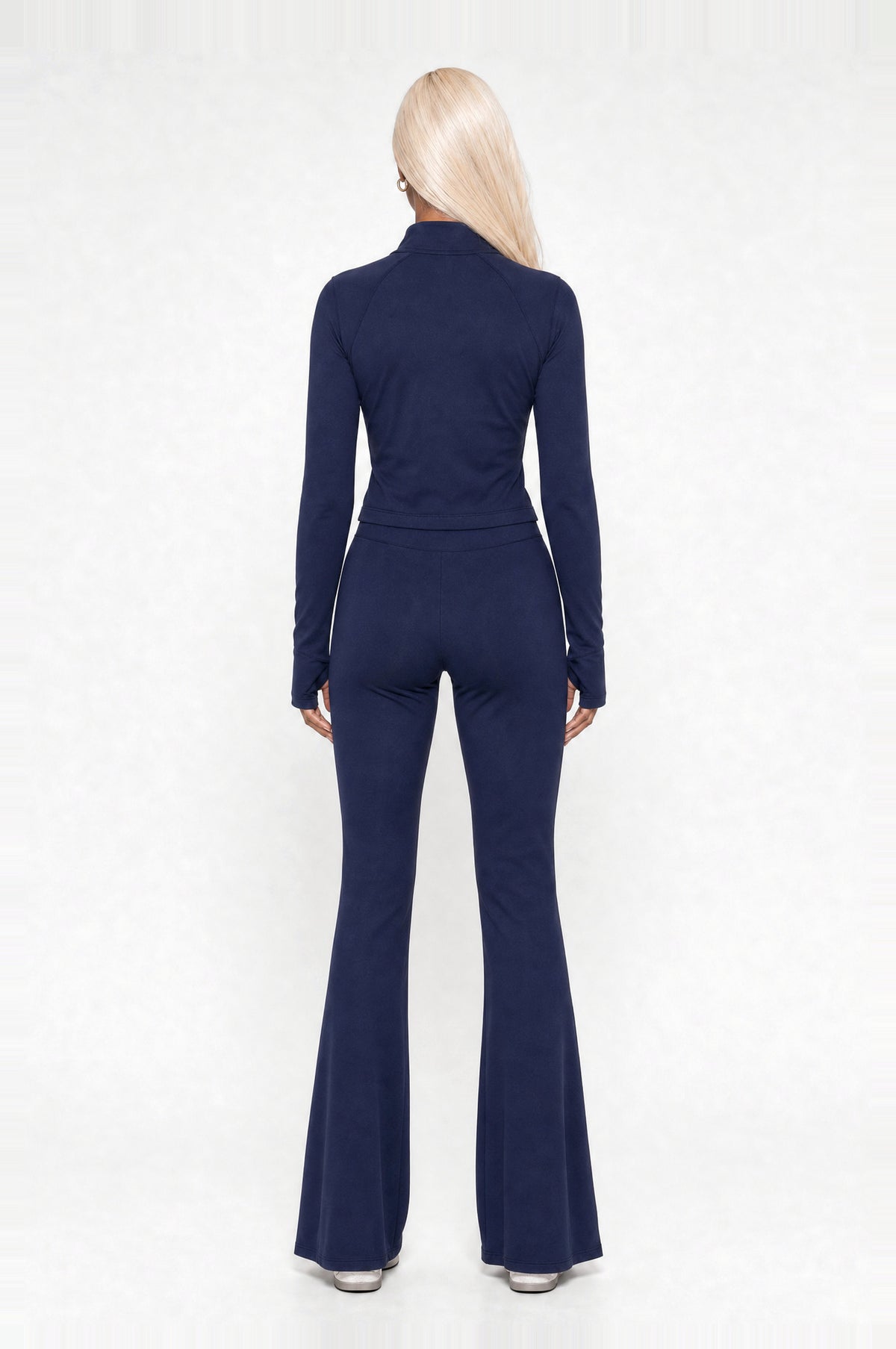 Peckham Flare Two-Piece Set in Navy, back view