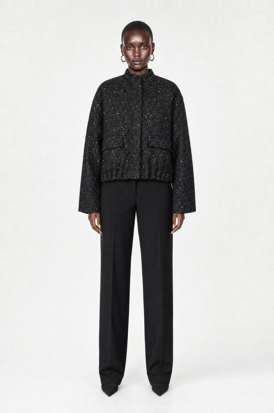 The Barbican Bouclé Bomber Jacket