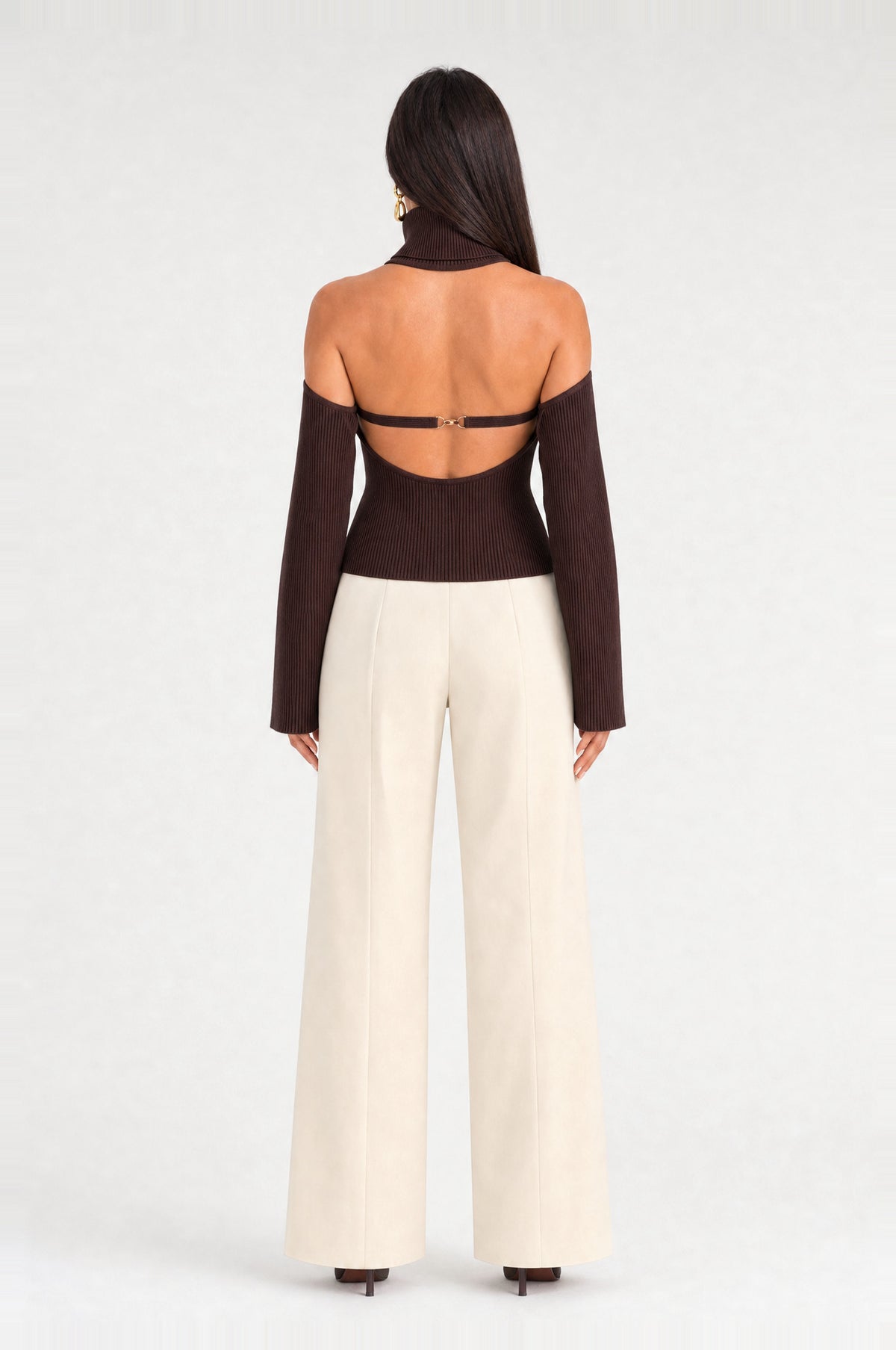 Kennington Halter Knit Two-Piece in Coffee, back