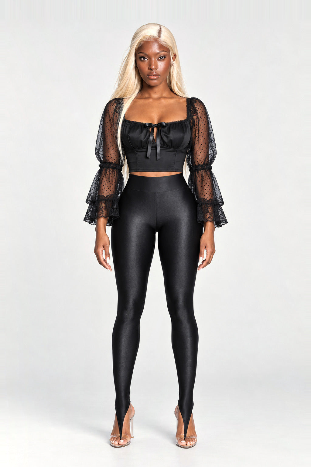 The Pimlico Stirrup Leggings in Black, front