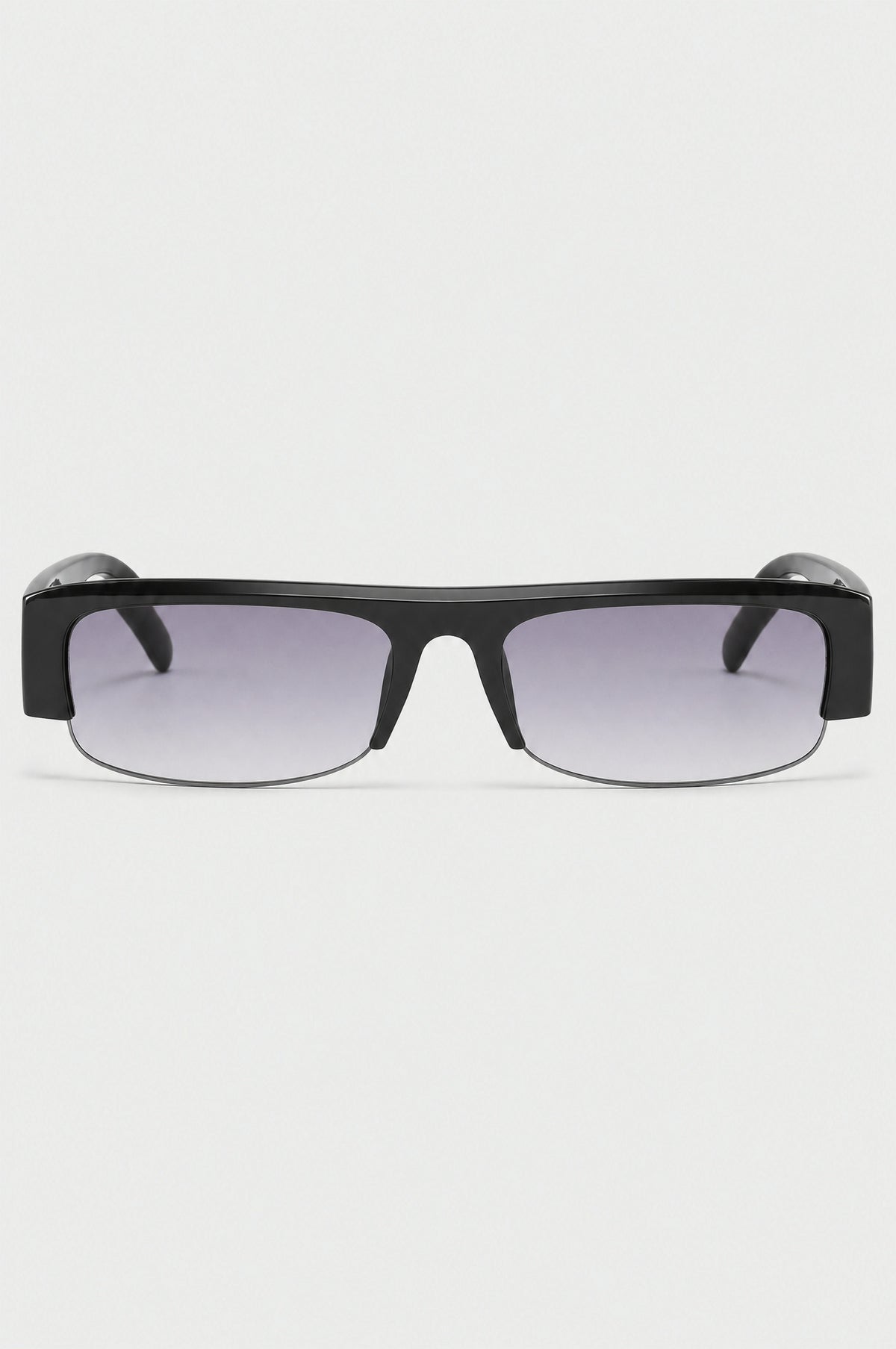 The Barnes Rectangle Sunglasses in Black Gradient, front