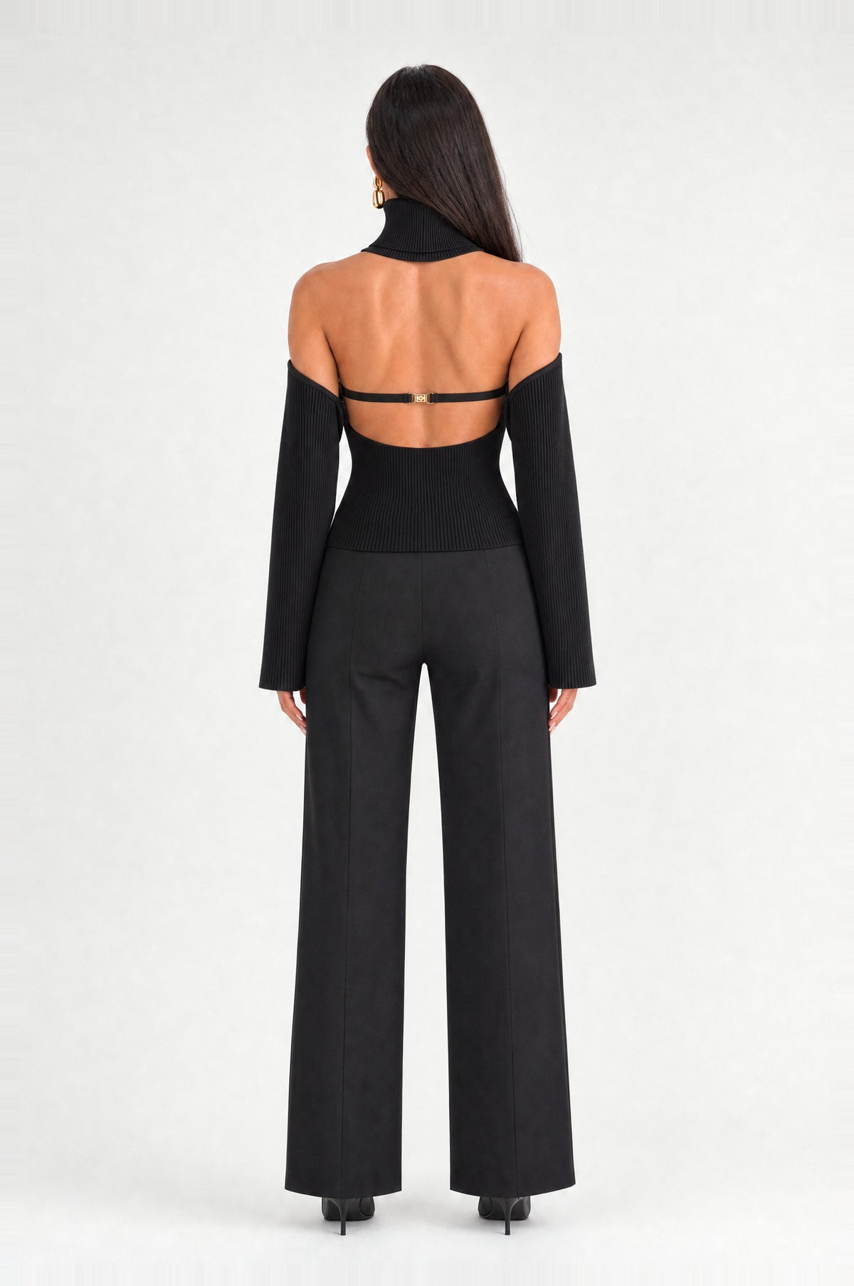 Kennington Halter Knit Two-Piece in Black, back