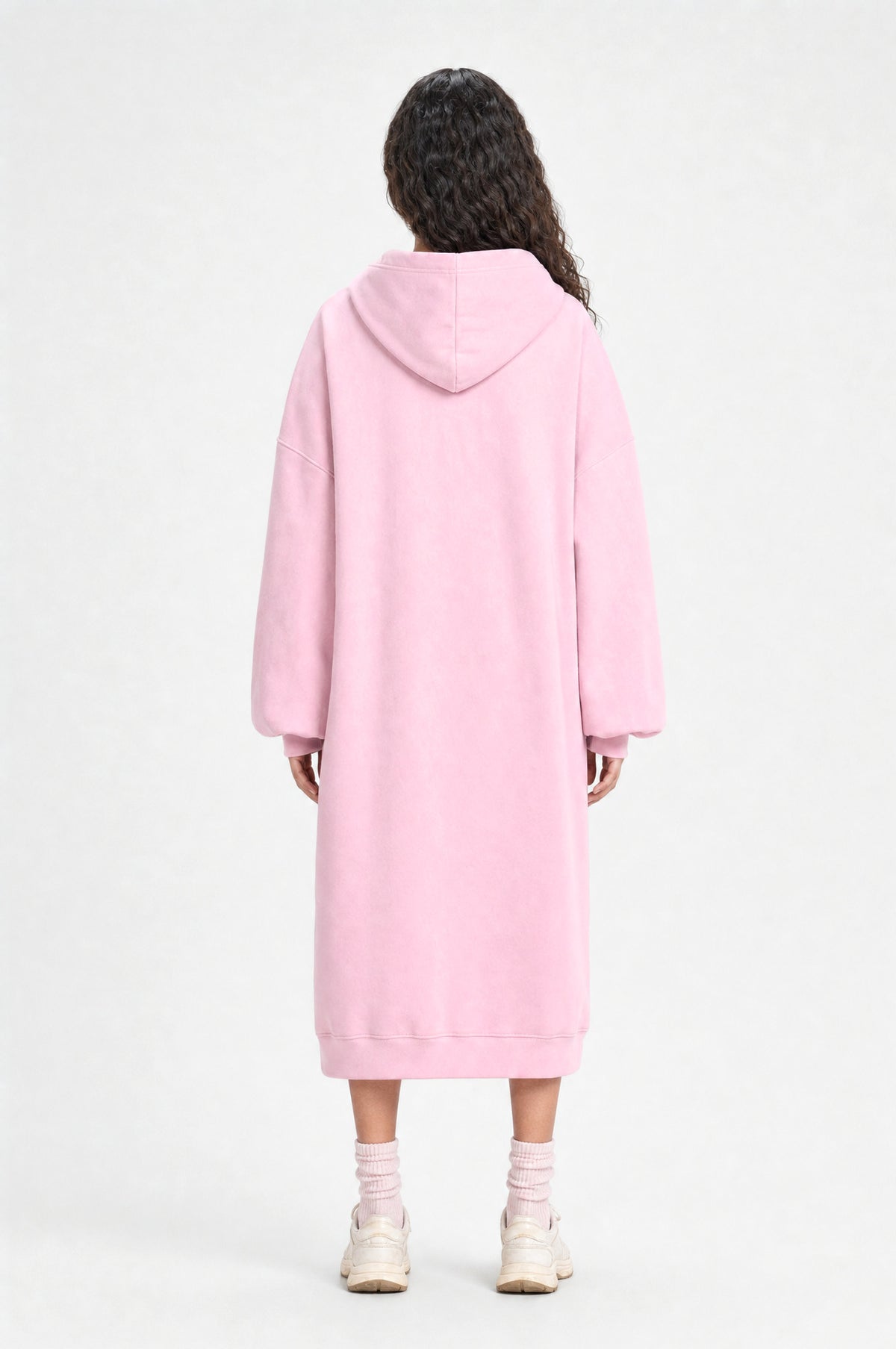 The Camden Hoodie Dress in Pink, back