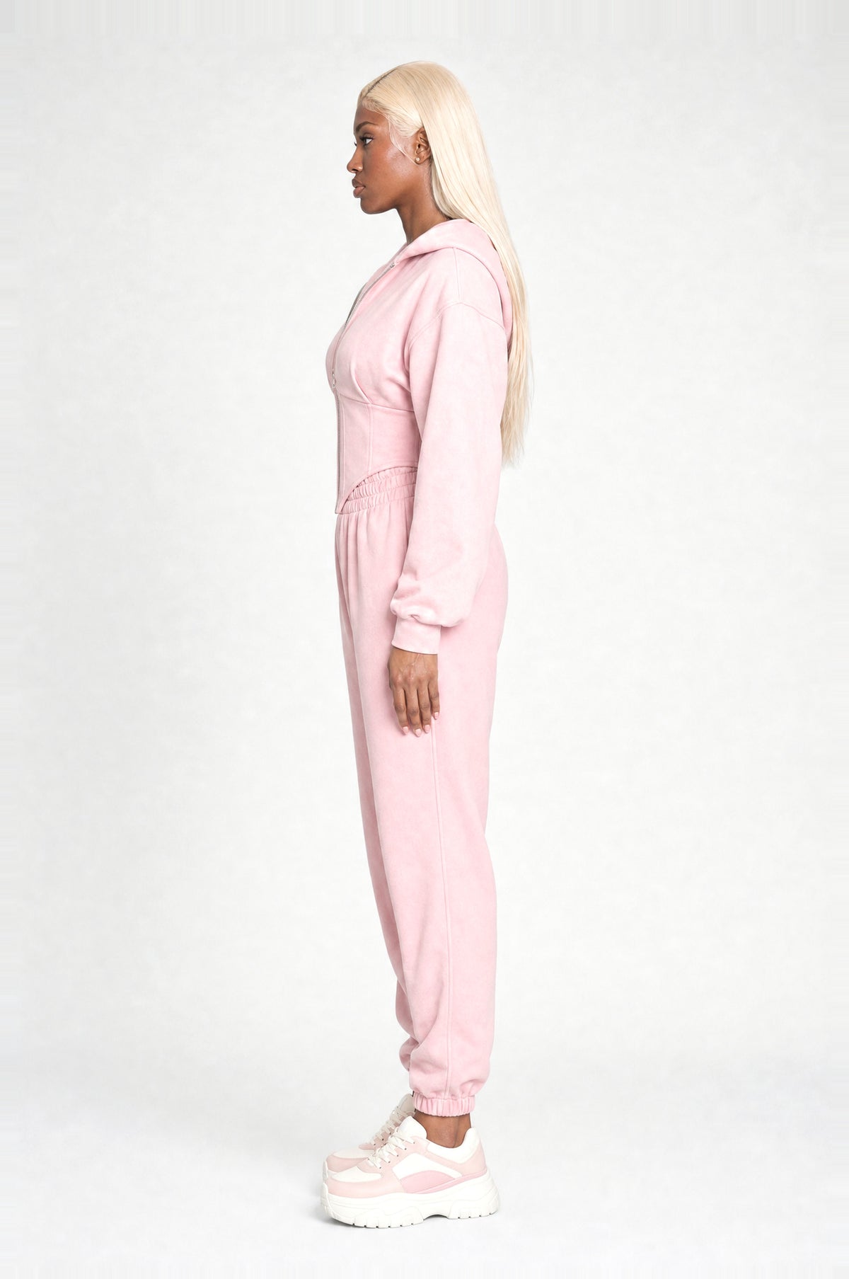 Battersea Lounge Set in Pink, side profile
