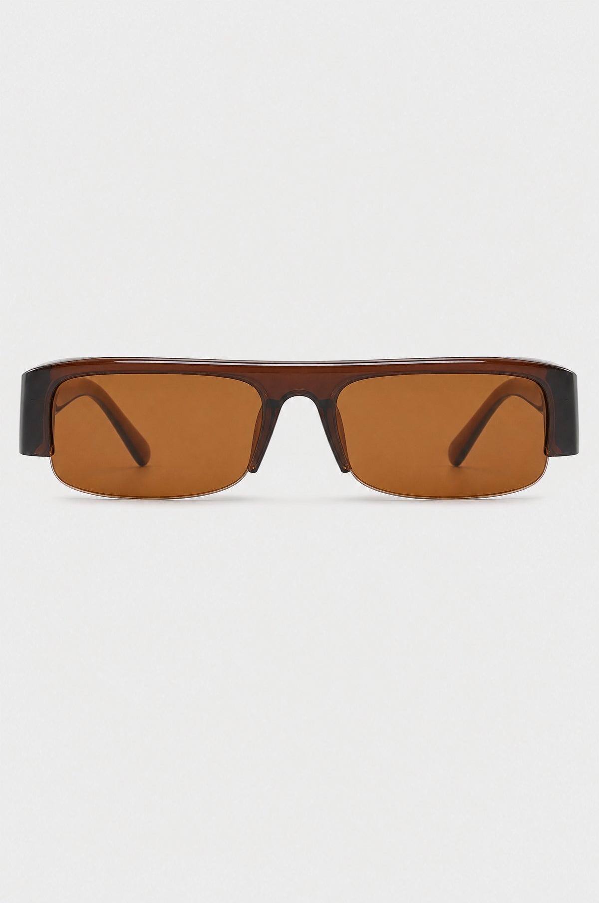 The Barnes Rectangle Sunglasses in Brown, front