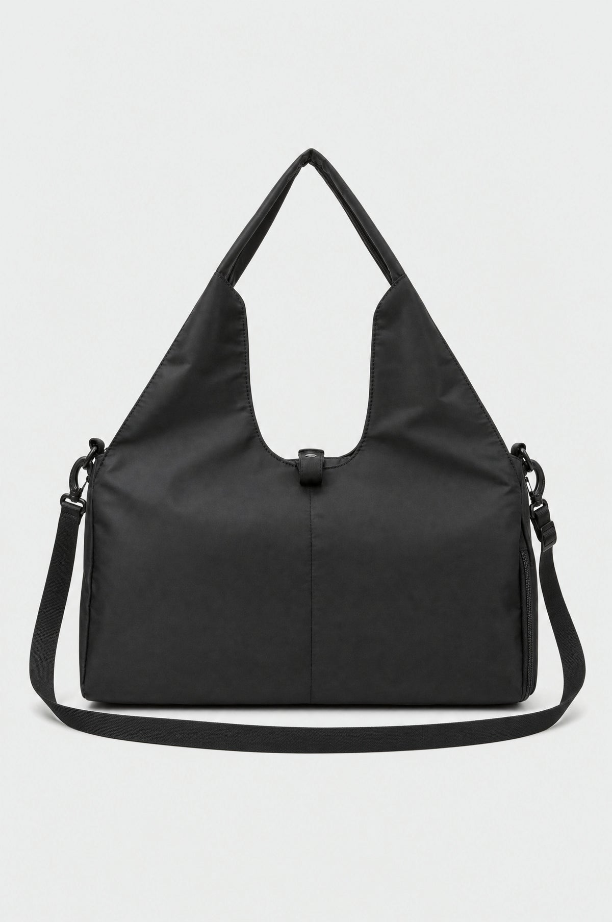 The Greenwich Travel Bag in Black, bag alone with shoulder strap