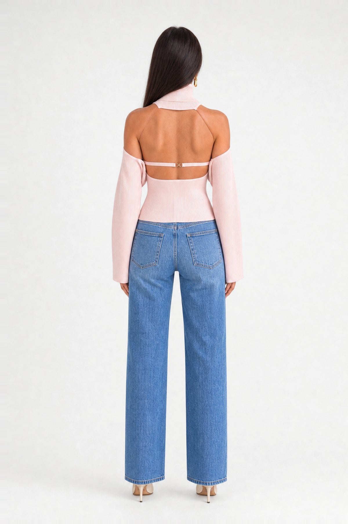 Kennington Halter Knit Two-Piece in Pink, back