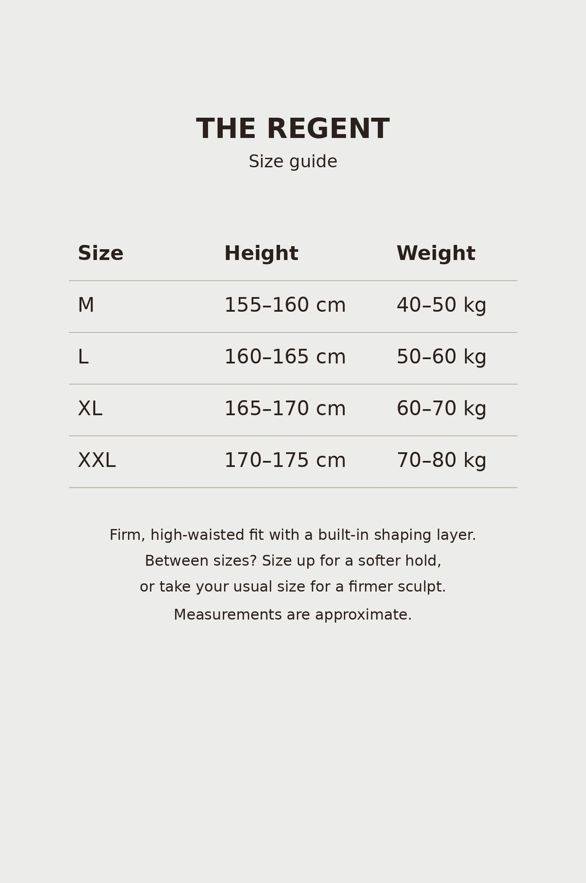 The Regent Tummy-Control Leggings size guide