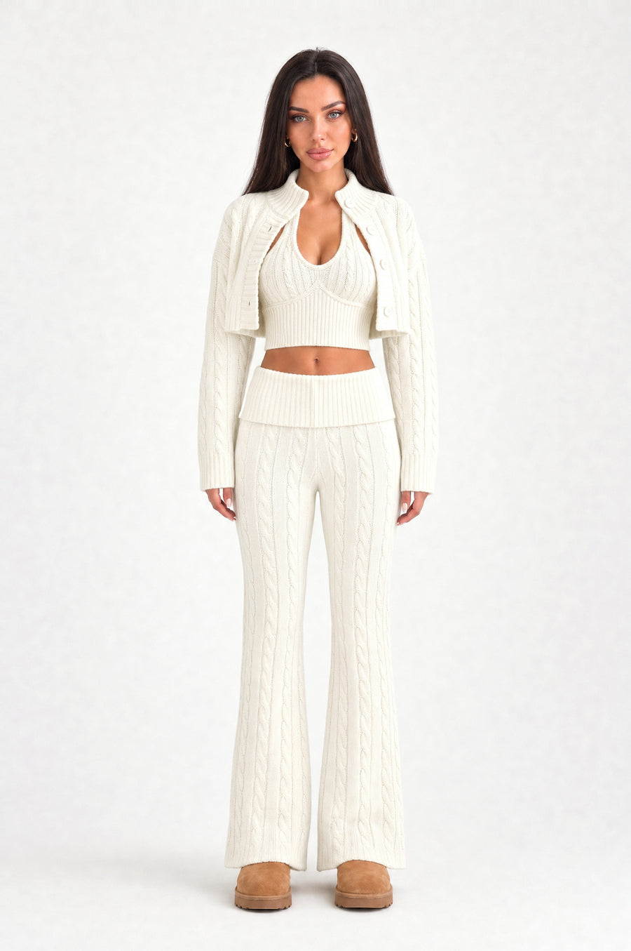 The Belsize Cable-Knit Three-Piece Set