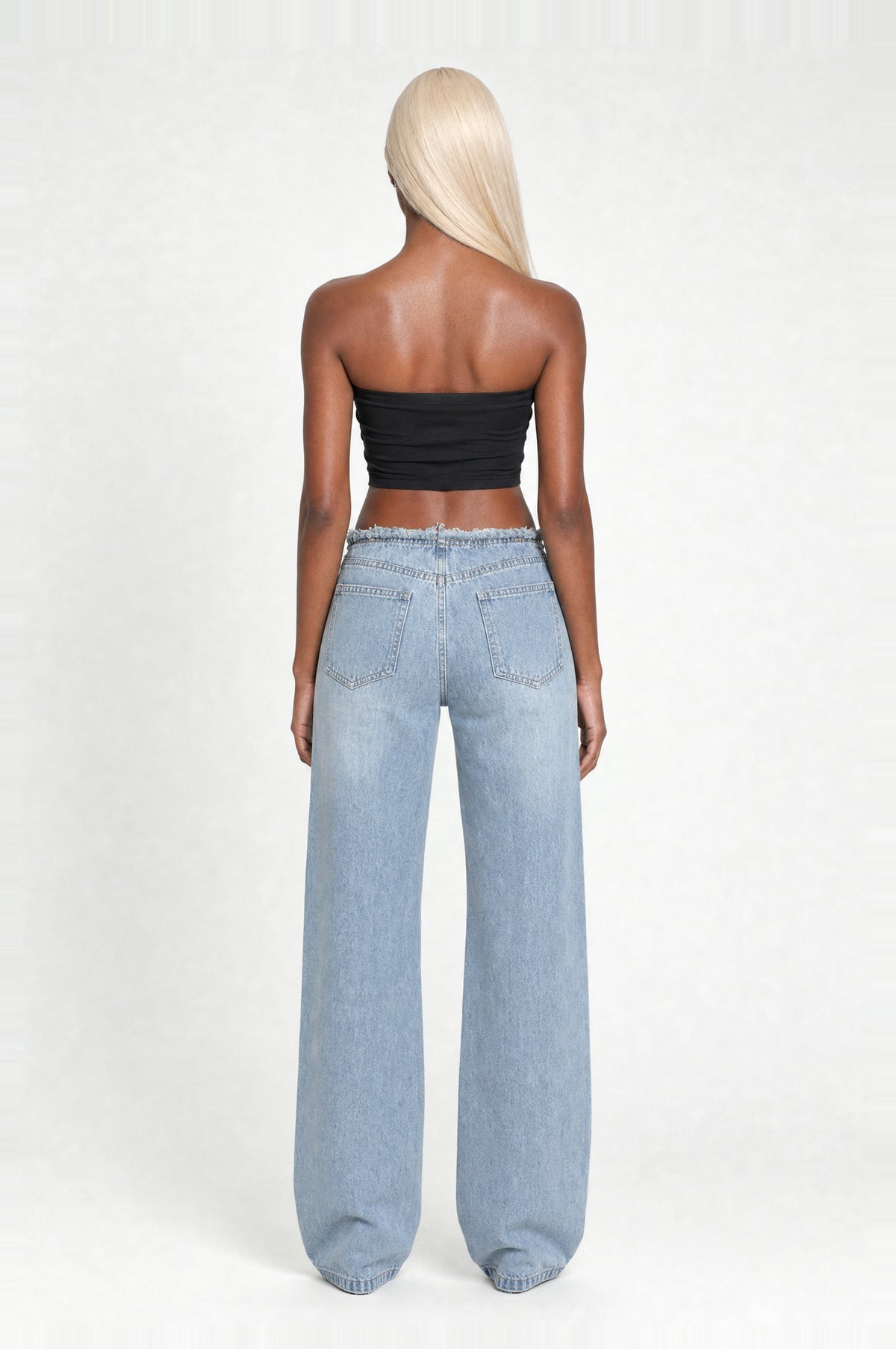 Notting Hill Crystal Jeans in Blue, back
