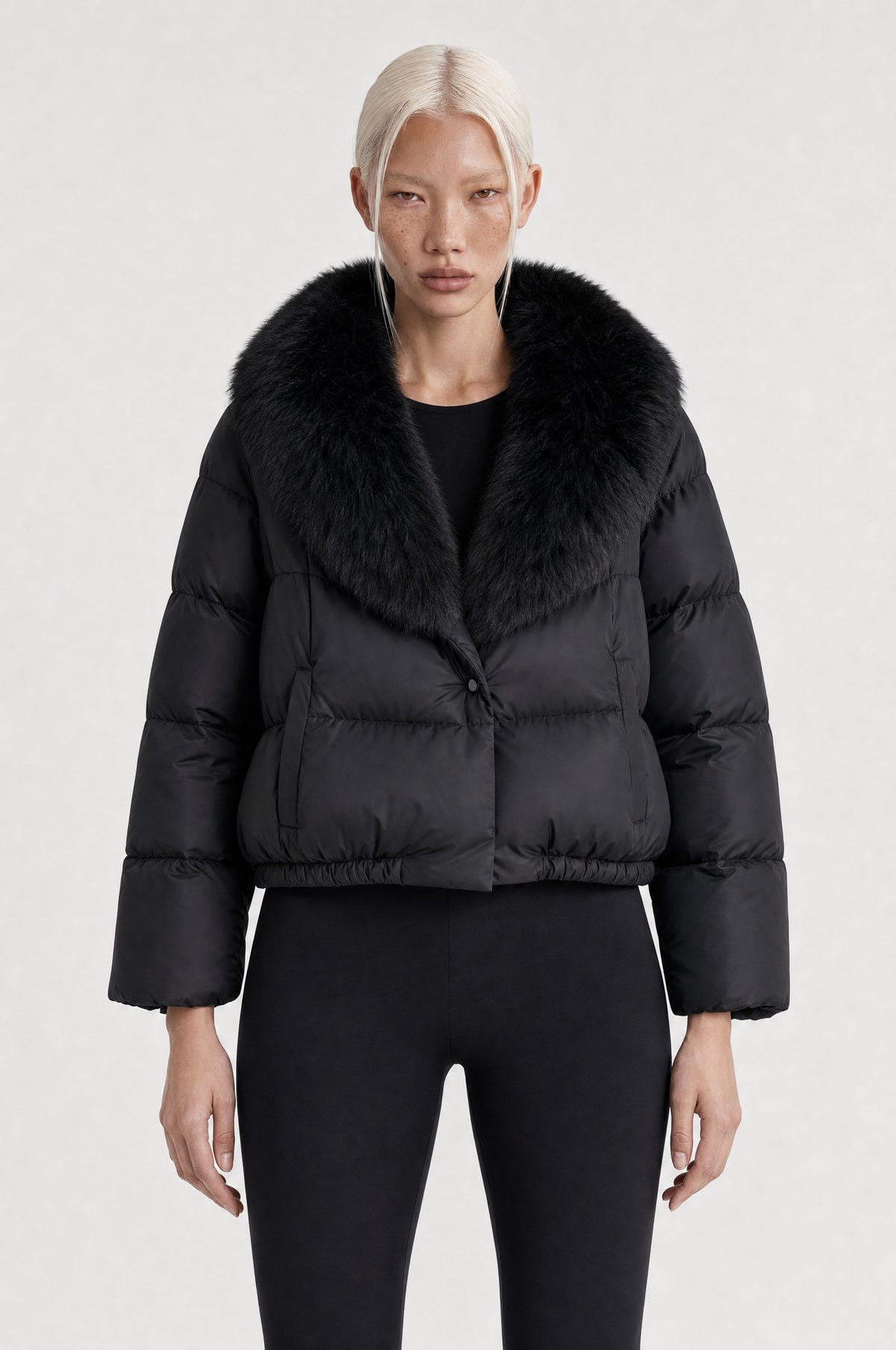 The Hampstead Padded Jacket in Black, front