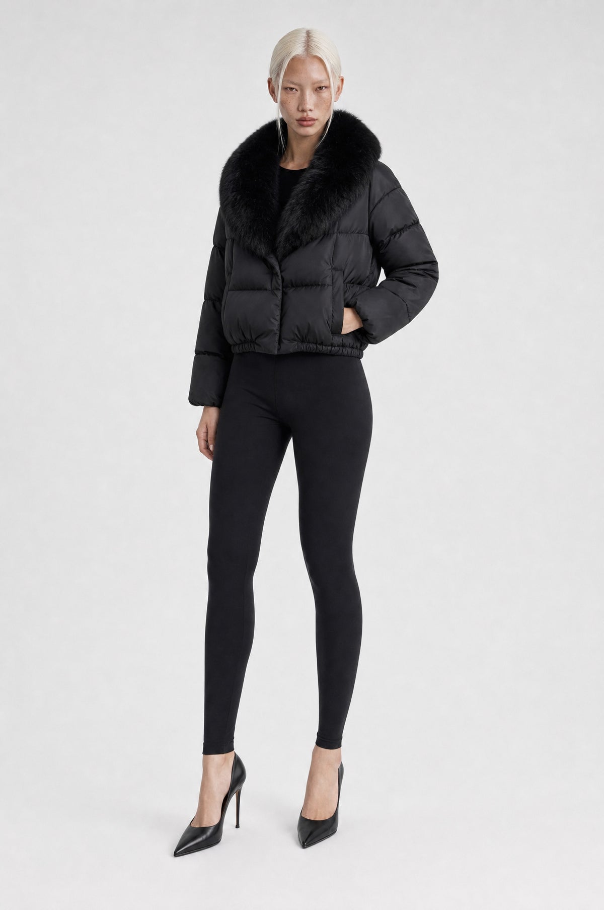 The Hampstead Padded Jacket in Black, side