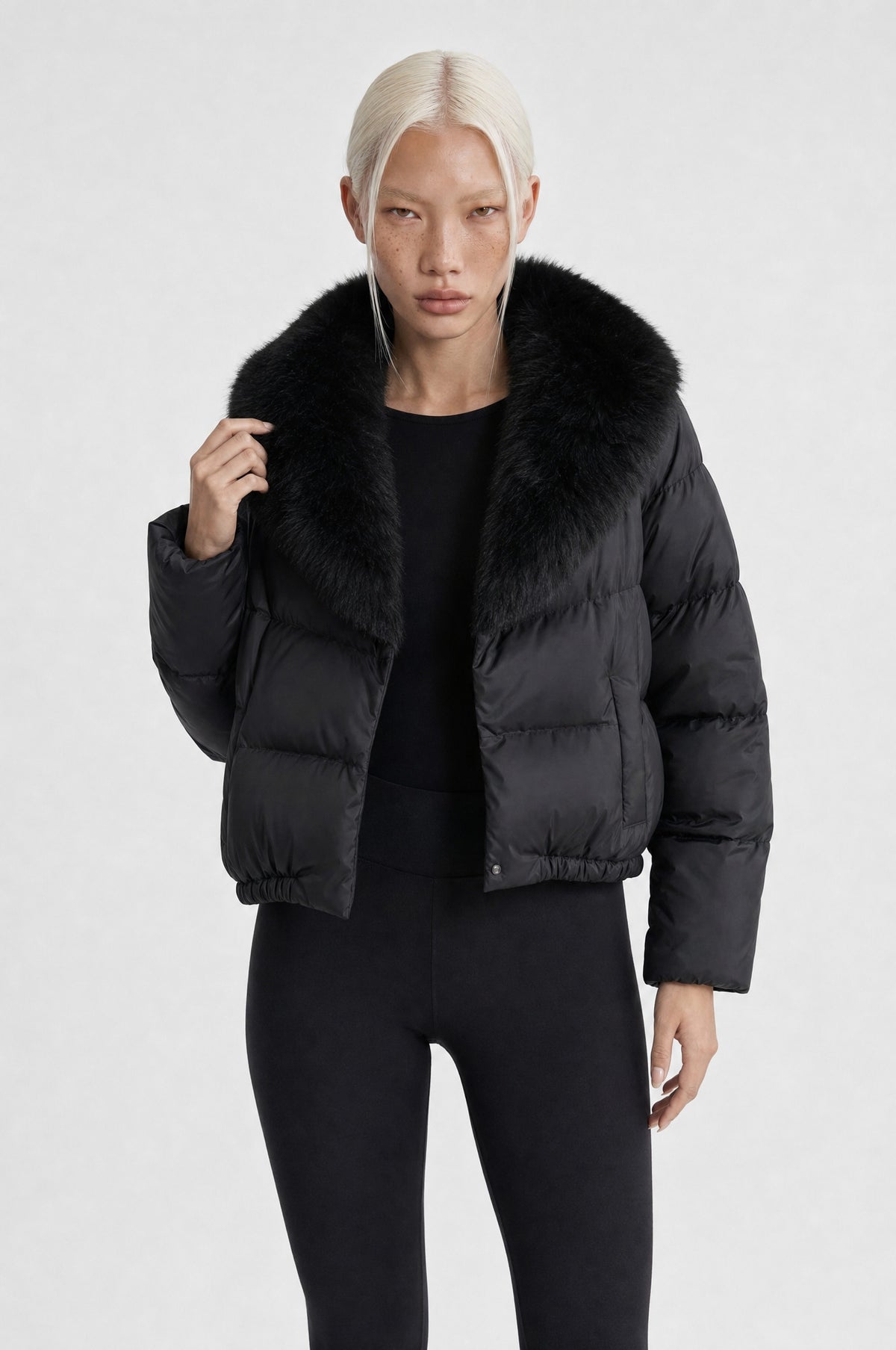 The Hampstead Padded Jacket in Black, open