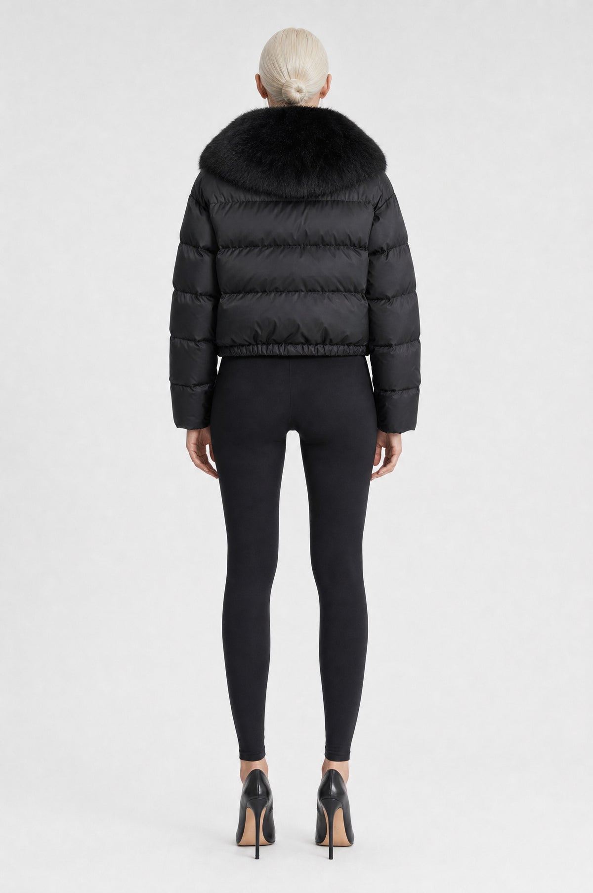 The Hampstead Padded Jacket in Black, back