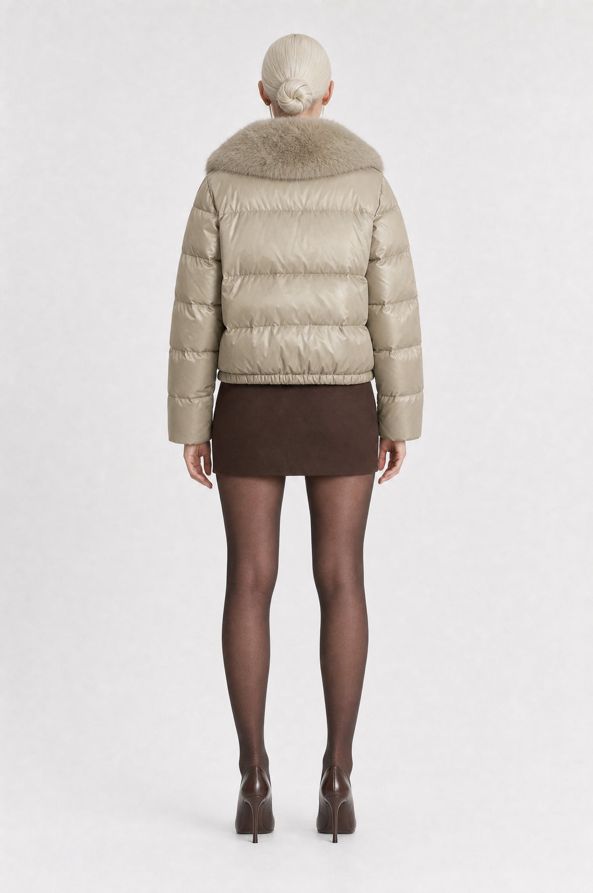 The Hampstead Padded Jacket in Khaki, back