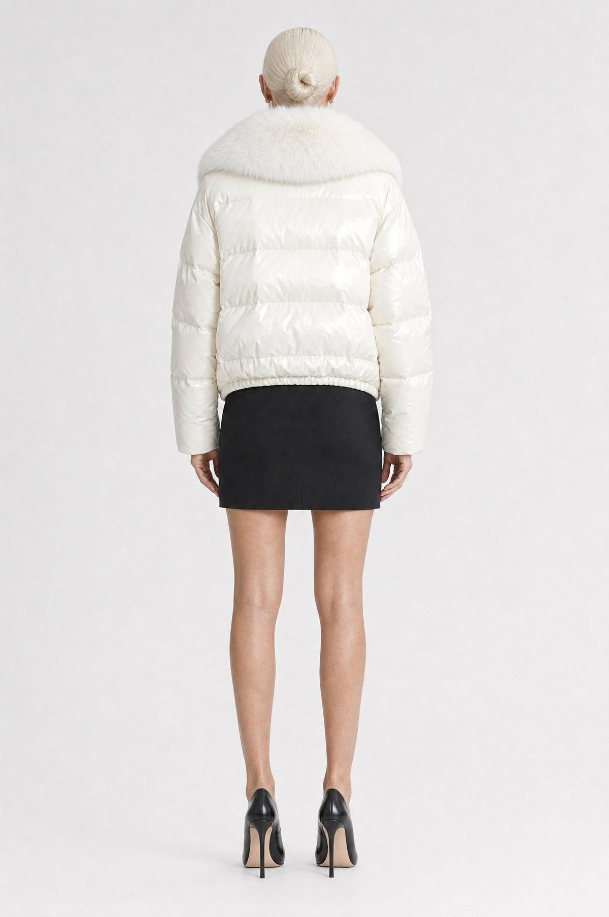 The Hampstead Padded Jacket in Off-White, back