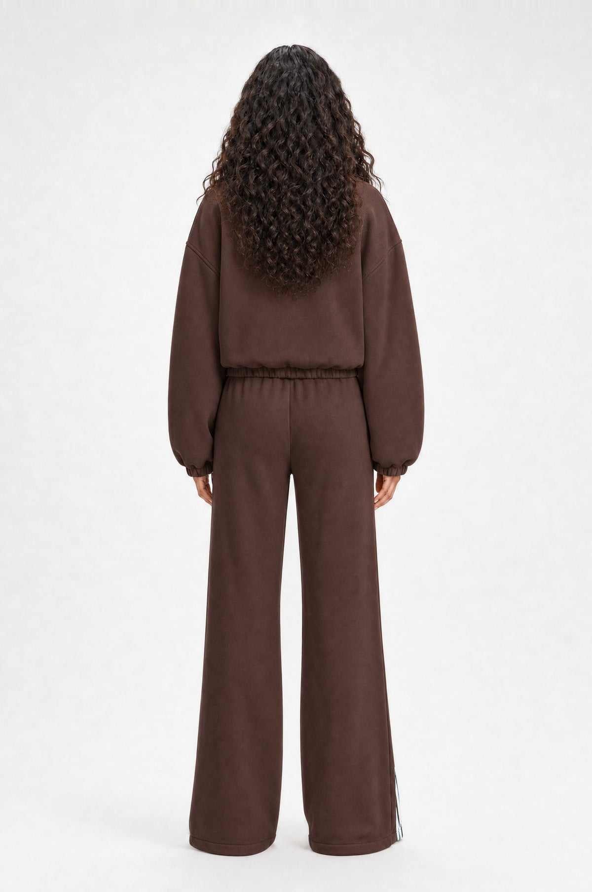 The Islington Zip Tracksuit in coffee, back view