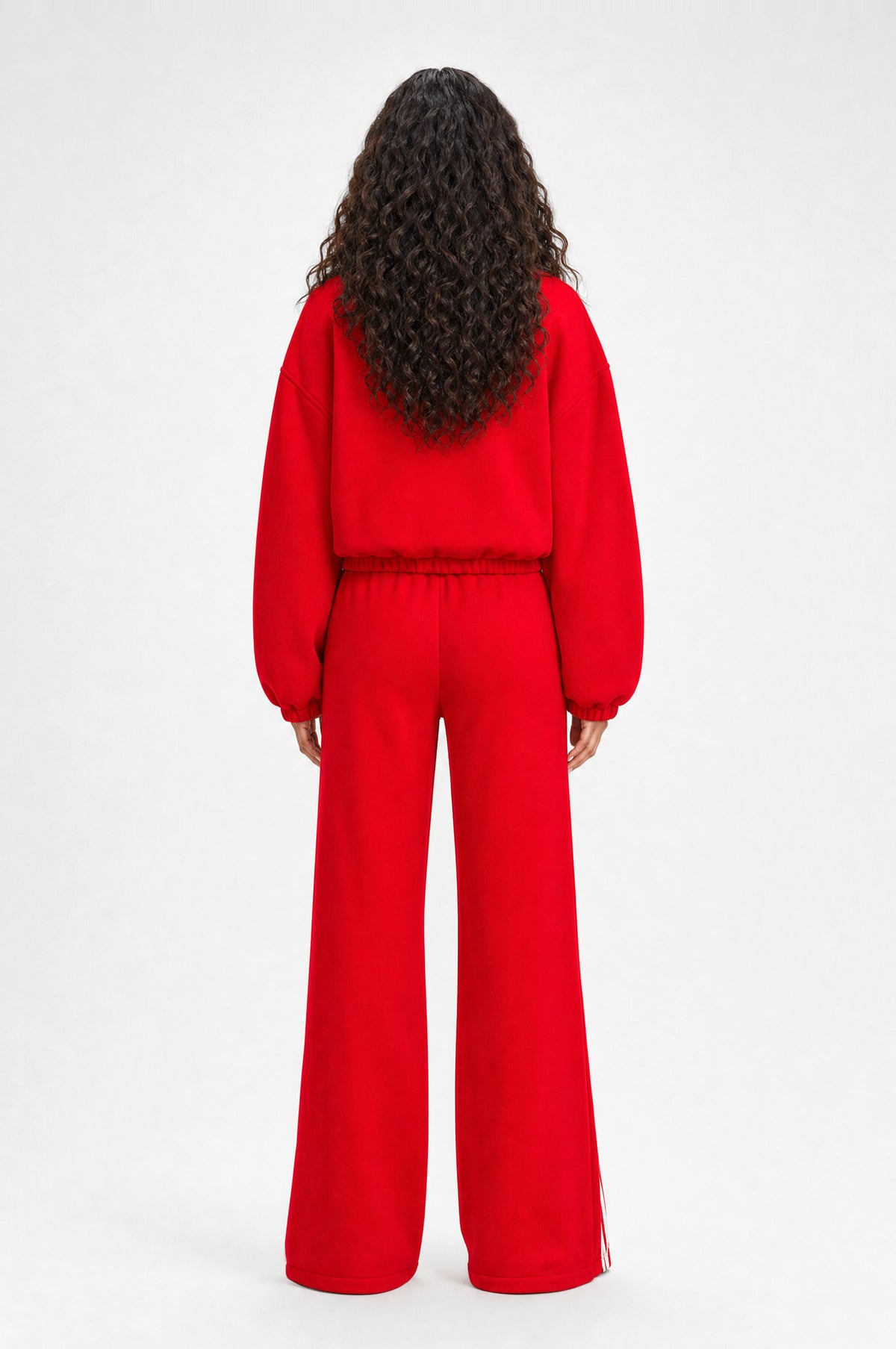 The Islington Zip Tracksuit in red, back view